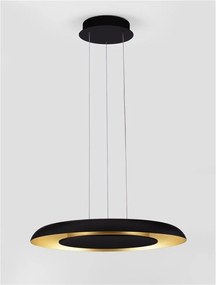 Lustra LED suspendata design modern EPOSI negru/auriu