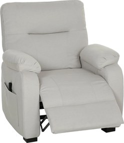 HOMCOM Fotoliu relax electric fotoliu reclinabil port USB suport picioare buzunare laterale telecomandă 96x90x103cm crem | Aosom Romania