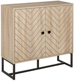 HOMCOM Bufet mobilier de depozitare 2 uși lemn și picioare din metal negru dim. 80L x 29,5l x 80H cm | Aosom Romania