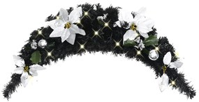 vidaXL Arcadă de crăciun cu lumini led, negru, 90 cm, pvc