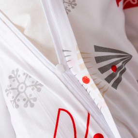 Lenjerie de pat din microfibra JINGLE albă Dimensiune lenjerie de pat: 2 buc 70 x 90 cm | 200 x 220 cm