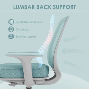 Vinsetto Scaun de Birou Ergonomic, Reglabil pe Înălțime și Respirabil, Verde | Aosom Romania