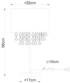 Globo 15187T3 - Lampă de masă AMY 1xE27/60W/230V