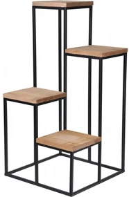 Suport ghivece Quattro, metal, lemn, 34x34x67 cm-HX9100300