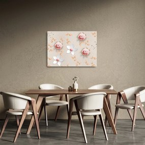 Tablou pe sticlă - Flori de trandafiri (70x50 cm)