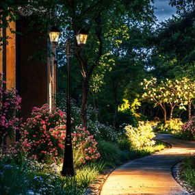 Lămpă de exterior vintage auriu antic 240 cm cu 2 lumini - Antigua