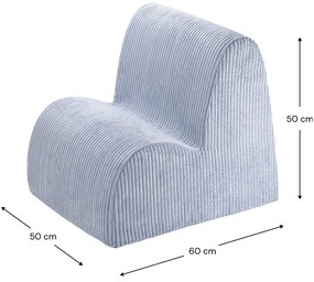 Fotoliu de copii albastru cu tapițerie din catifea reiată Cloud – Wigiwama