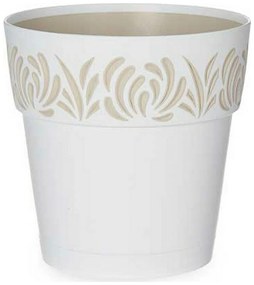 Ghiveci cu auto-udare gaia alb plastic (15 x 15 x 15 cm)