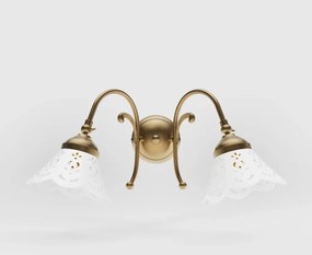 Aplica de perete din alama si abajur ceramic Zefira