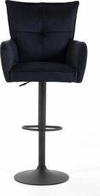 HR250W Scaun Catifea Neagră Bază Neagră