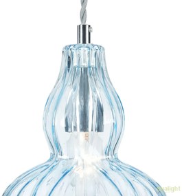 Pendul modern din sticla Eustoma, albastru deschis MYMOD238-PL-01-BL