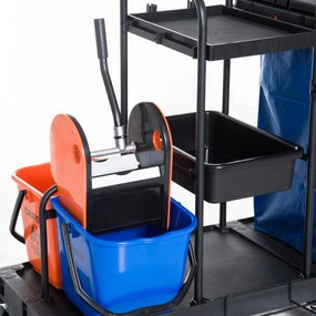 Carucior pentru Curatenie HOMCOM Capacitate 18L si Roti | Aosom Romania