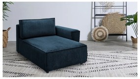 Modul pentru canapea albastru închis cu tapițerie din catifea reiată (cu colț pe partea dreaptă) Nihad modular – Bobochic Paris