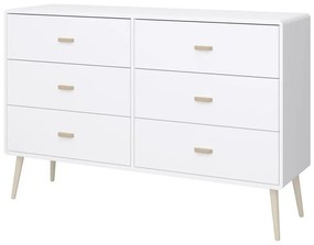 Comodă albă joasă 135x89 cm Mino - Tvilum