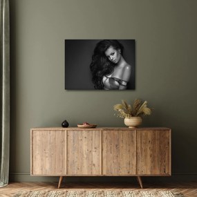 Tablou - Portretul unei femei seducătoare, alb-negru (70x50 cm)
