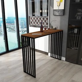 Masa bucatarie, tip bar, culoare nuc si negru,120 cm