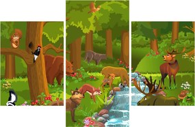 Tablou pentru copii cu animale (90x60 cm)