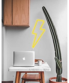 Decorațiune luminoasă de perete Candy Shock Bolt, 40 x 20 cm, galben