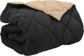 vidaXL Duvet de iarnă Negru și Taupe 220 x 240 cm Microfibră