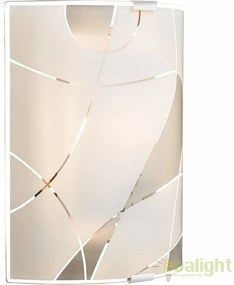 Aplica de perete design elegant din sticla satin cu linii decorative Paranja 40403W2 GL