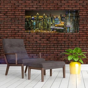 Tablou cu oraș nocturn (120x50 cm)