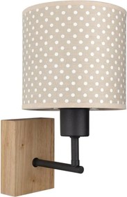 Brilagi - Lampă de perete BOBO WOOD 1xE27/25W/230V stejar/negru/bej/cu buline