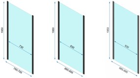 Cabina de dus de perete Rapid Fold Negru 90x100cm, Rea