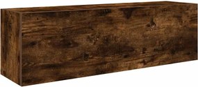 vidaXL Dulap perete baie, stejar fumuriu, 100x25x30 cm, lemn prelucrat
