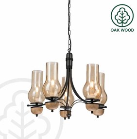Lustră pe lanț Brilagi COTTAGE 5xE14/40W/230V fag/maro