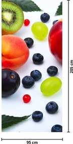 Fototapet pentru ușă - Fructe cu stropi de apă (95x205cm)