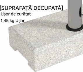 Outsunny Baza Umbrelă Gradină 25kg Granit Oțel Inoxidabil pentru Stâlpi Ø32-48mm | Aosom Romania