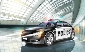 Fototapet - Mașina de poliție (152,5x104 cm), în 8 de alte dimensiuni noi