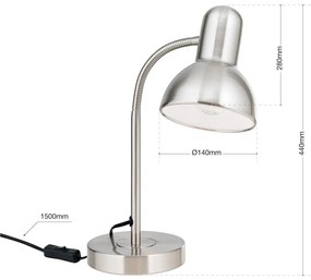 Veioza/Lampa de birou reglabila NEMO crom satin