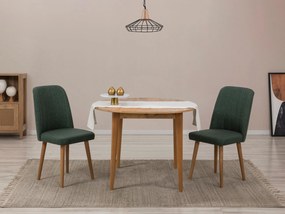Set mobilier sufragerie Nidupo 8 (verde + pin atlantic) (pentru 2 persoane). 1093770
