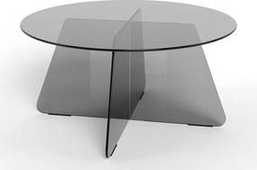 Măsuță de cafea gri rotundă din sticlă ø 80 cm Samos – Actona