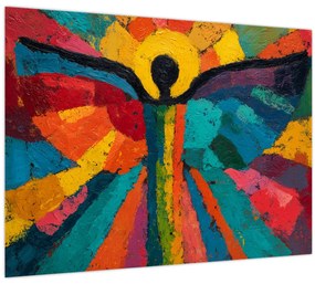 Tablou pe sticlă - Înger pictat (70x50 cm)