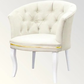 Fotoliu Milano, bej, picioare albe, Homs