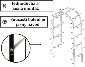 Arcada de grădină Anaterra pentru plante cățărătoare, 2 buc,