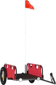 vidaXL Remorcă de bicicletă, roșu, textil oxford și fier