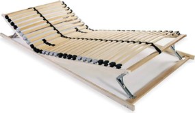vidaXL Bază pat cu șipci, 28 șipci, 7 zone, 90 x 200 cm