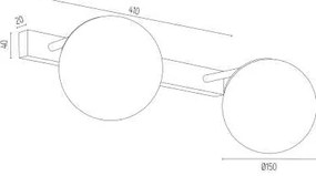 Aplica de perete design modern minimalist SATELITE PLUS 2 alama