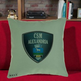 Perna Personalizata CSM Alexandria Fotbal, 40x40 cm, Verde, Husa Detasabila, Perna Inclusa, BEKZ®