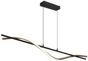 Lustra LED aluminiu cu efect de lemn WATKINS