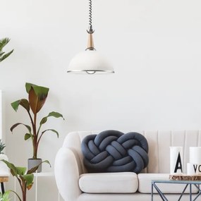 Lustr retractabil CHIARA 1xE27/60W/230V argintiu/stejar