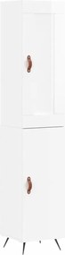 vidaXL Dulap înalt, alb extralucios, 34,5x34x180 cm, lemn prelucrat