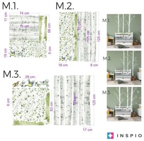 INSPIO Mesteacăn cu păsări - autocolante pentru perete