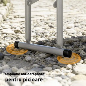 Outsunny Set Masă de Camping Pliabilă cu 2 Scaune, 180x74x74 cm, Alb | Aosom Romania