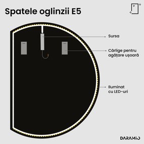 Oglindă rotundă cu iluminare LED E5