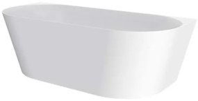 Cadă freestanding, Florida, Beatrice Slim 170, semi-ovala, cu instalație completă, alb