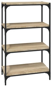 819328 vidaXL Raft de cărți stejar sonoma 60x33x100 cm, lemn prelucrat / oțel